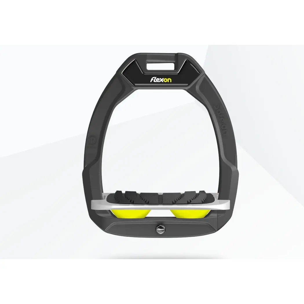 Sicherheitsreitsteigbügel Neigung Grip Anthrazit/Grau/Gelb Flex-On Safe-On