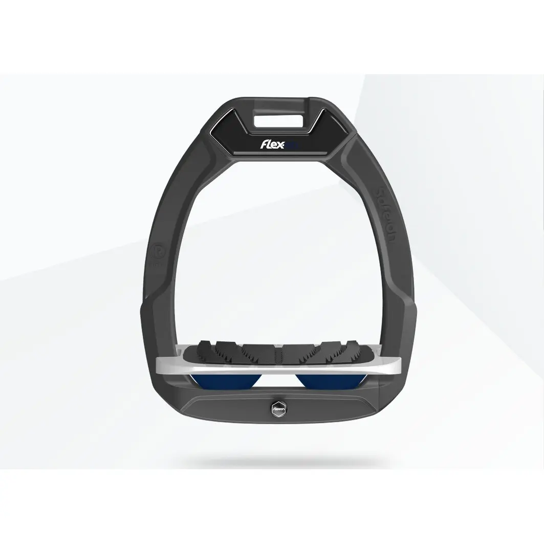 Sicherheitssteigbügel Reiten Geneigt Grip Anthrazit/Grau/Marine Flex-On Safe-On