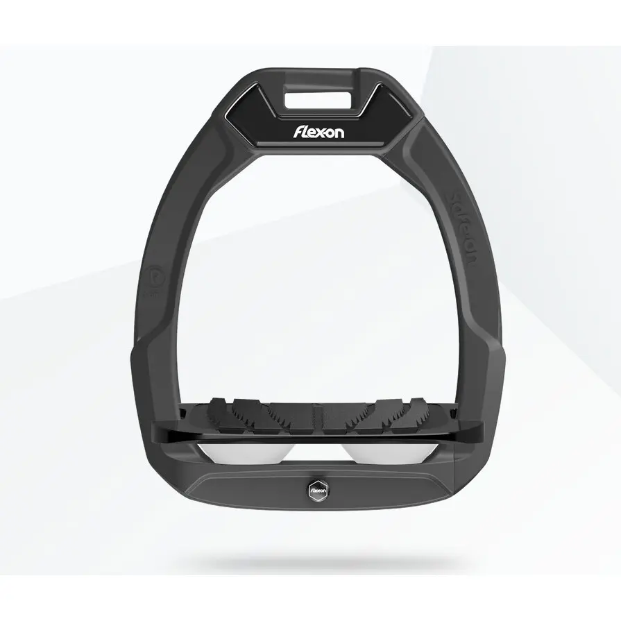 Sicherheitssteigbügel Reiten Neigung Grip Anthrazit/Schwarz/Weiß Flex-On Safe-On
