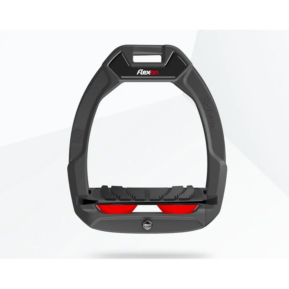 Sicherheitsreitsteigbügel Neigung Grip Anthrazit/Schwarz/Rot Flex-On Safe-On