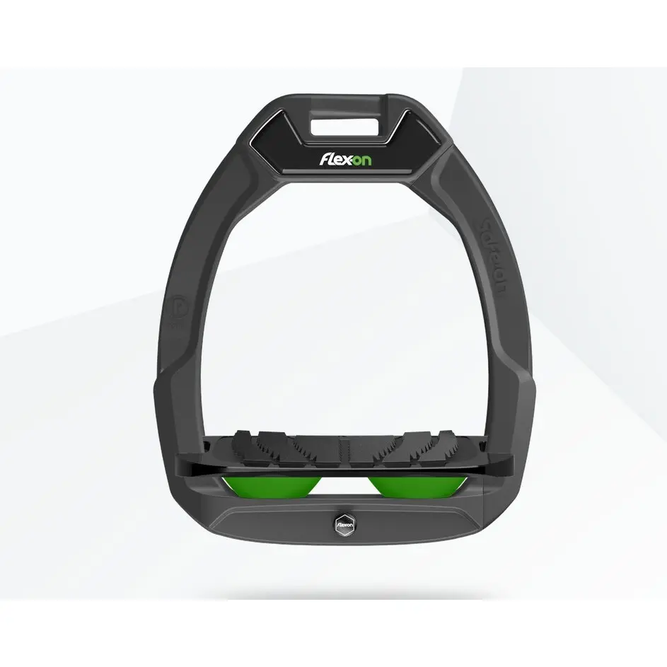 Sicherheitsreitsteigbügel Neigung Grip Anthrazit/Schwarz/Grün Flex-On Safe-On