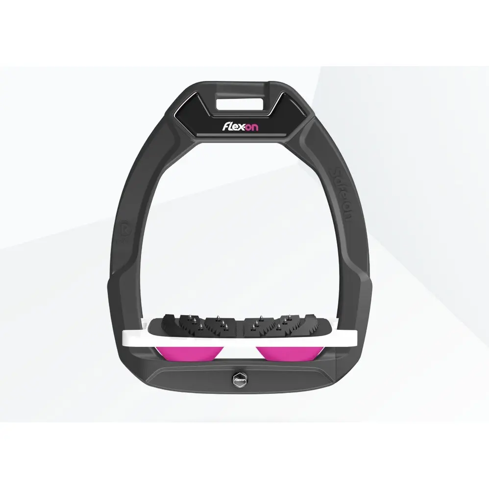 Sicherheitsreitsteigbügel Neigung Ultra Grip Anthrazit/Weiß/Rosa Flex-On Safe-On