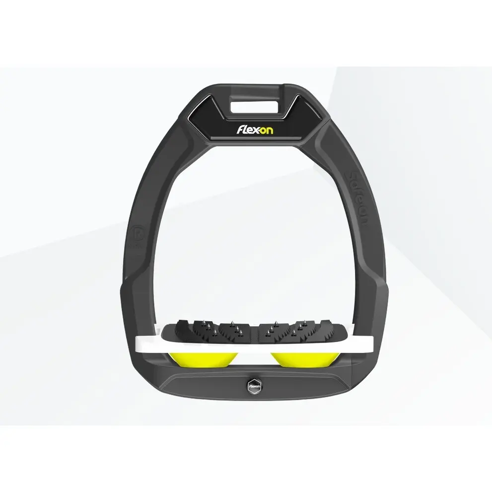 Sicherheitssteigbügel Reiten Neigung Ultra Grip Anthrazit/Weiß/Schwarz Flex-On Safe-On