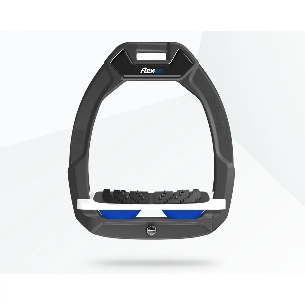 Étriers de sécurité d’équitation Incliné Ultra Grip Anthracite/Blanc/Bleu Flex-On Safe-On