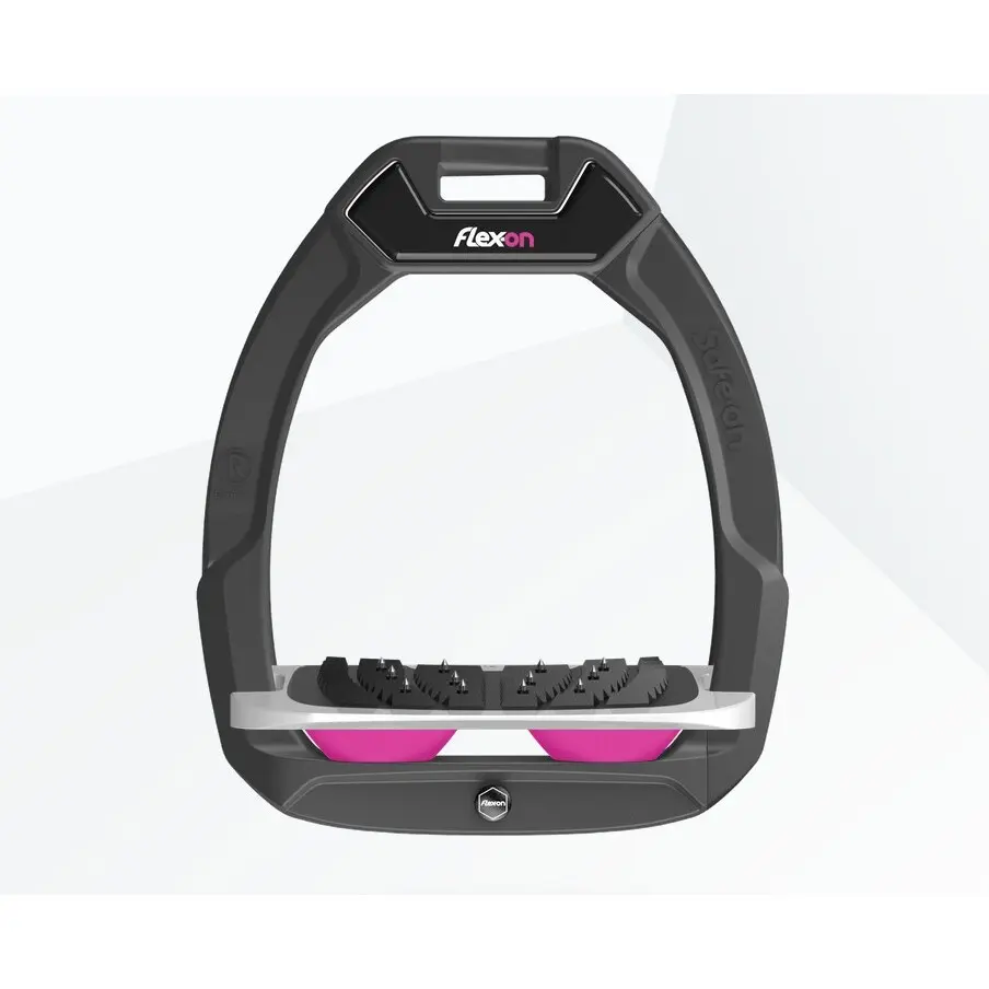 Sicherheitssteigbügel Reiten Neigung Ultra Grip Anthrazit/Grau/Rosa Flex-On Safe-On