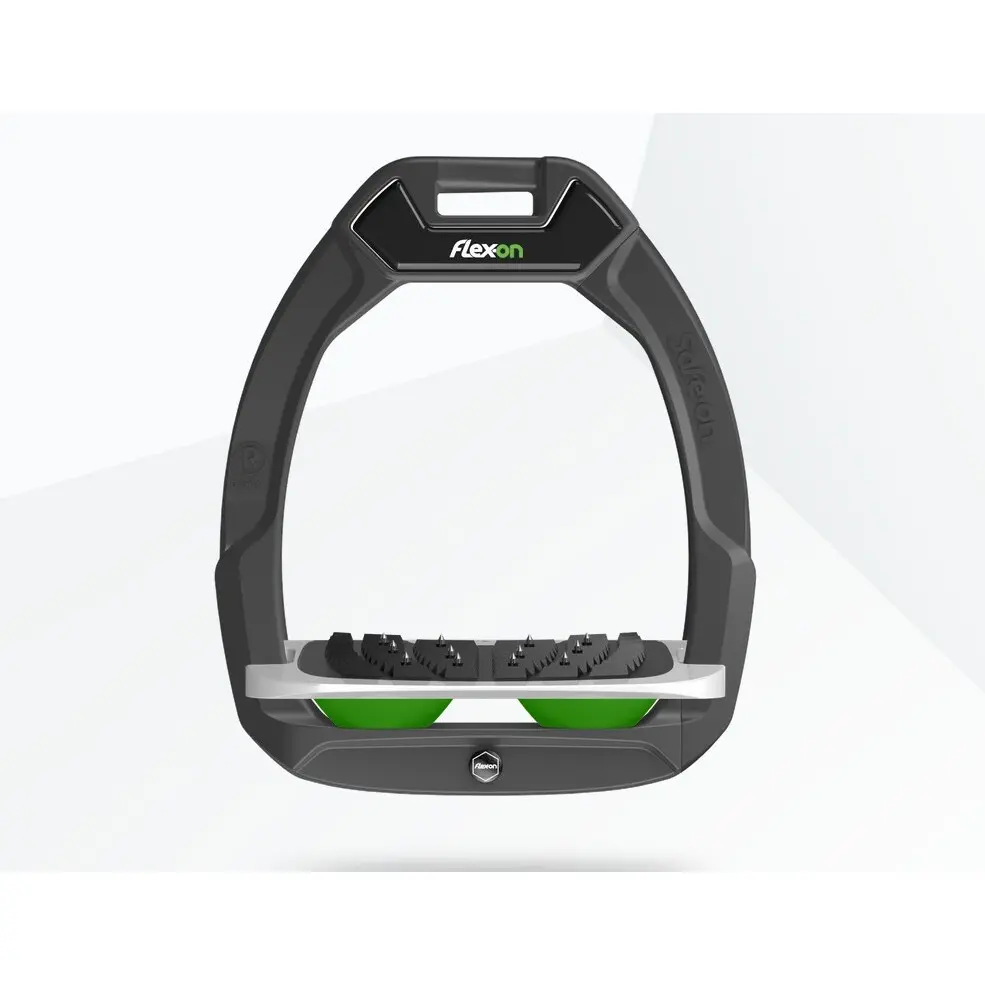 Sicherheitsreitsteigbügel Neigung Ultra Grip Anthrazit/Grau/Grün Flex-On Safe-On