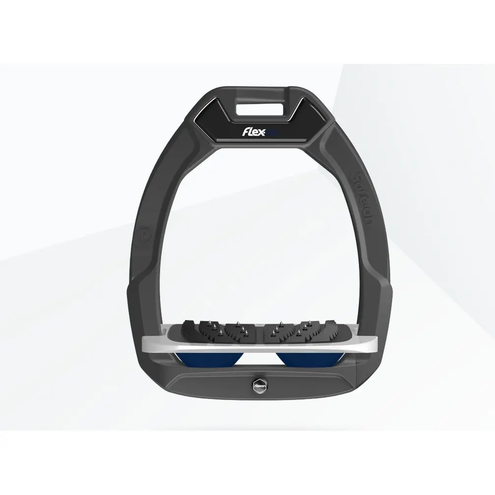Sicherheitssteigbügel Reitkunststoff Schräge Ultra Grip Anthrazit/Grau/Marine Flex-On Safe-On