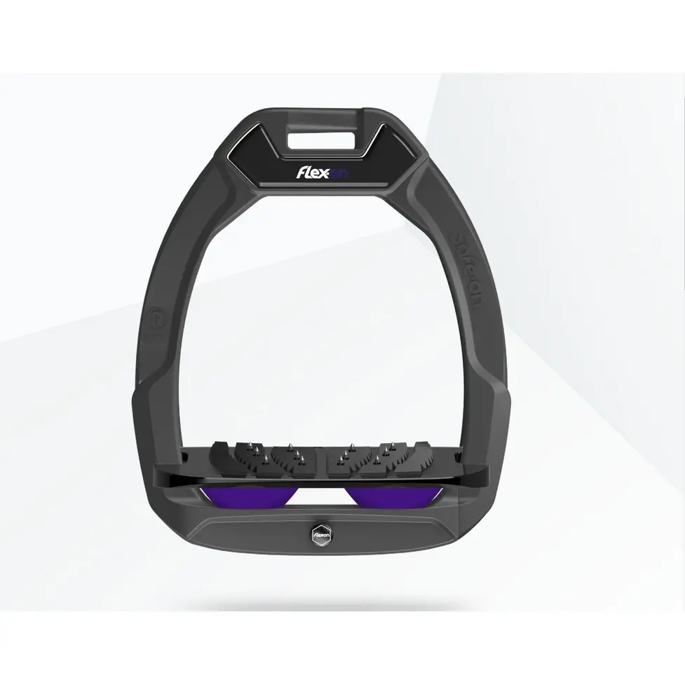 Sicherheitssteigbügel Reiten Neigung Ultra Grip Anthrazit/Schwarz/Lila Flex-On Safe-On