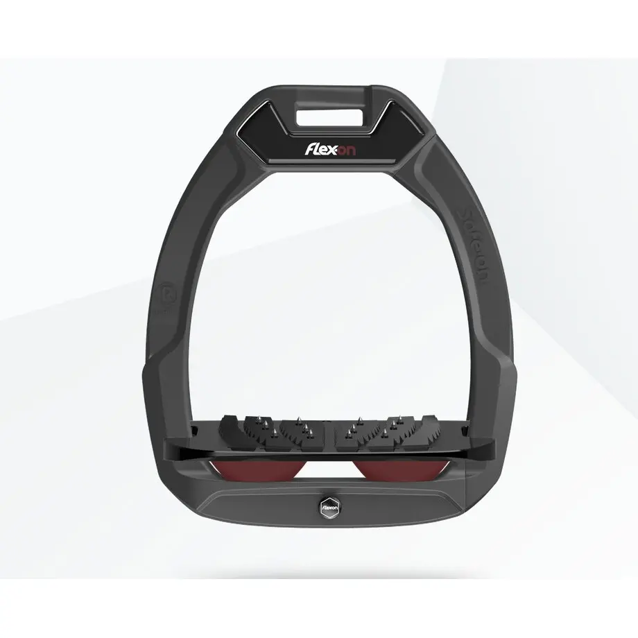 Sicherheitssteigbügel Reitern Schräge Ultra Grip Anthrazit/Schwarz/Bordeaux Flex-On Safe-On