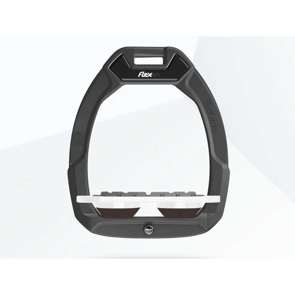 Comparer les prix de Étriers de sécurité d’équitation Plat Grip Anthracite/Blanc/Marron Flex-On Safe-On