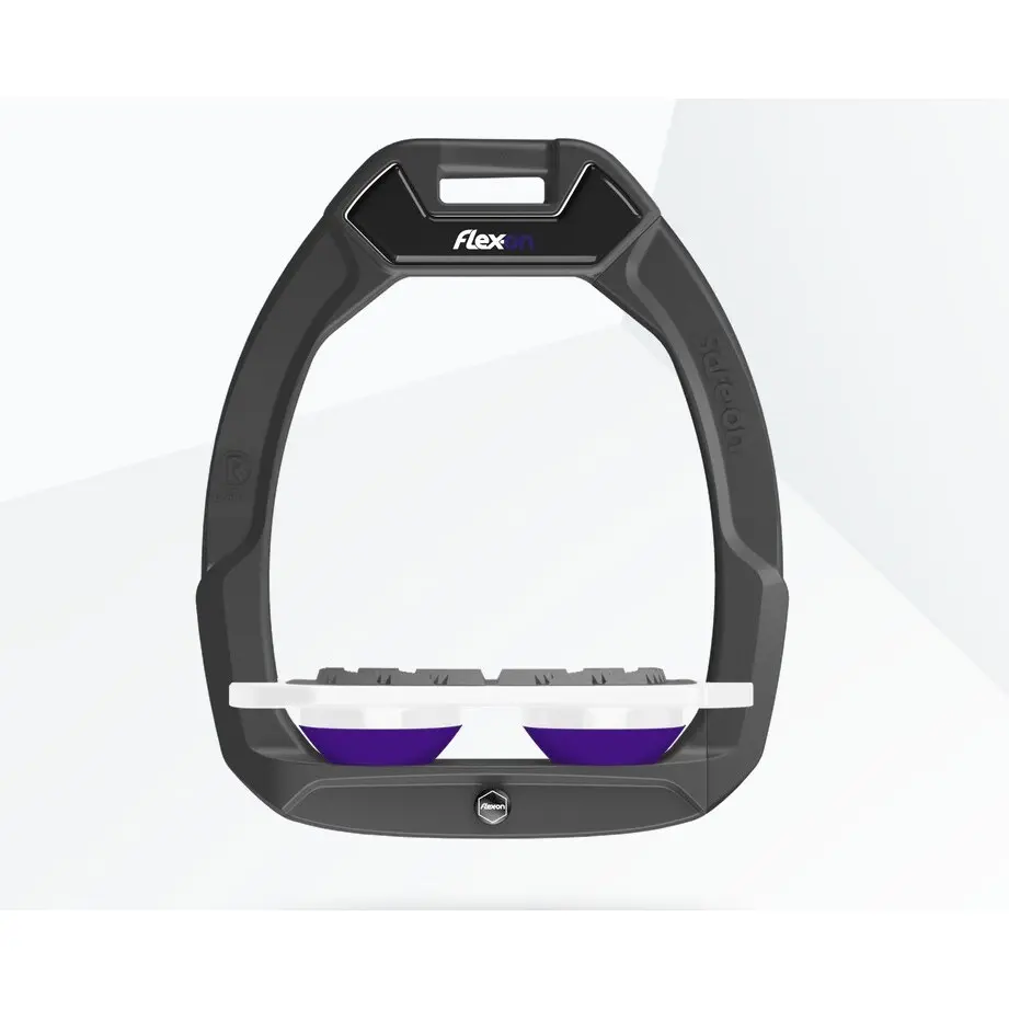 Meilleurs prix pour Étriers de sécurité d’équitation Plat Grip Anthracite/Blanc/Violet Flex-On Safe-On