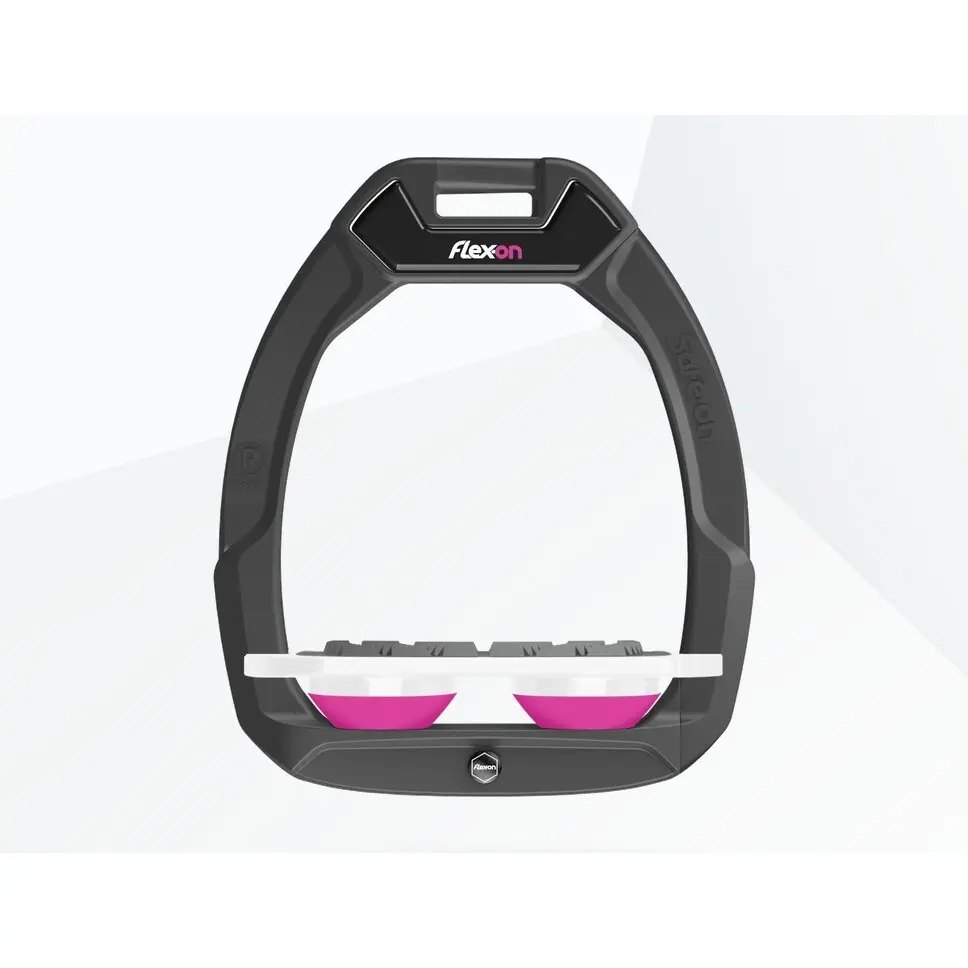 Sicherheitssteigbügel Flat Grip Anthrazit/Weiß/Rosa Flex-On Safe-On