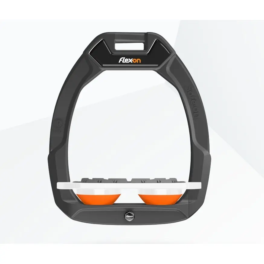 Reitsicherheitssteigbügel Flat Grip Anthrazit/Weiß/Orange Flex-On Safe-On
