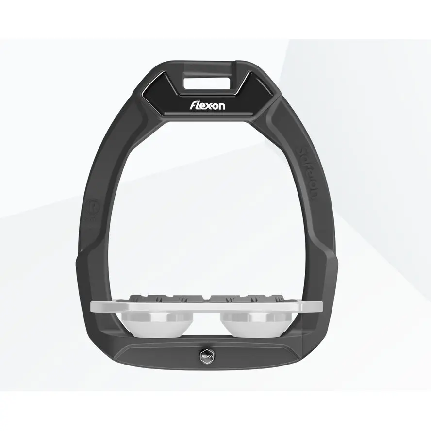 Sicherheitsreitsteigbügel flach Grip Anthrazit/Grau/Weiß Flex-On Safe-On