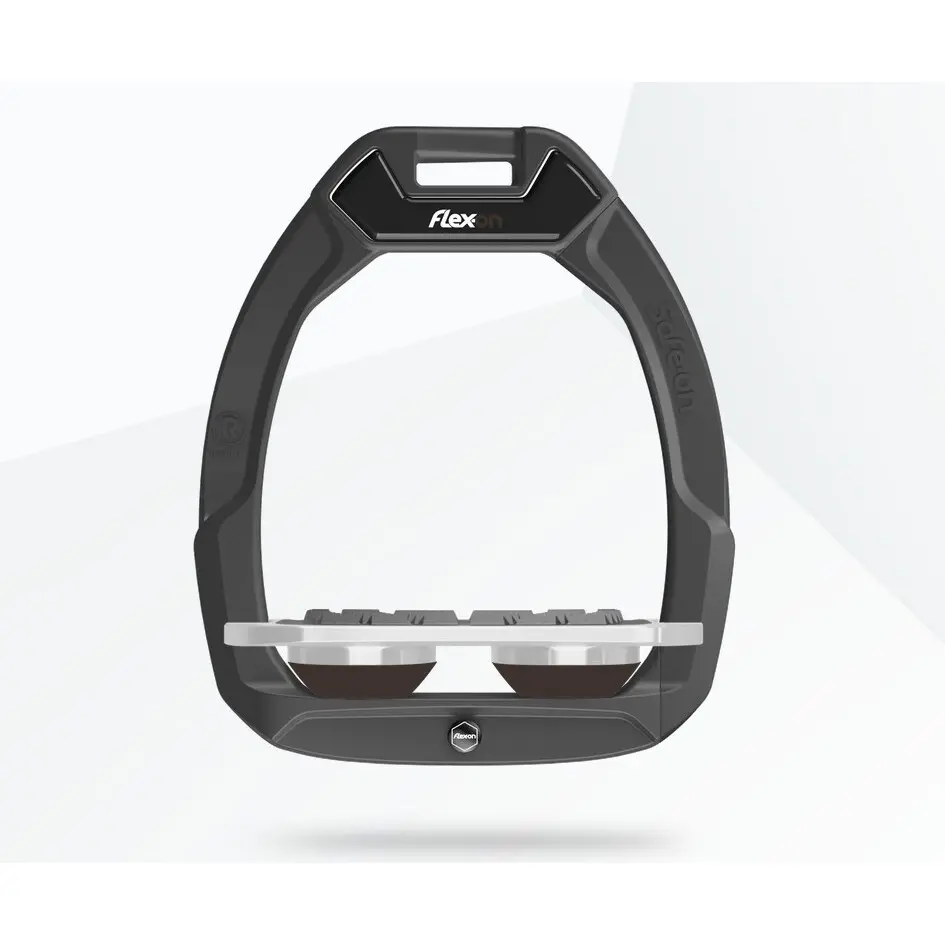 Sicherheitsreitsteigbügel Plat Grip Anthrazit/Grau/Braun Flex-On Safe-On