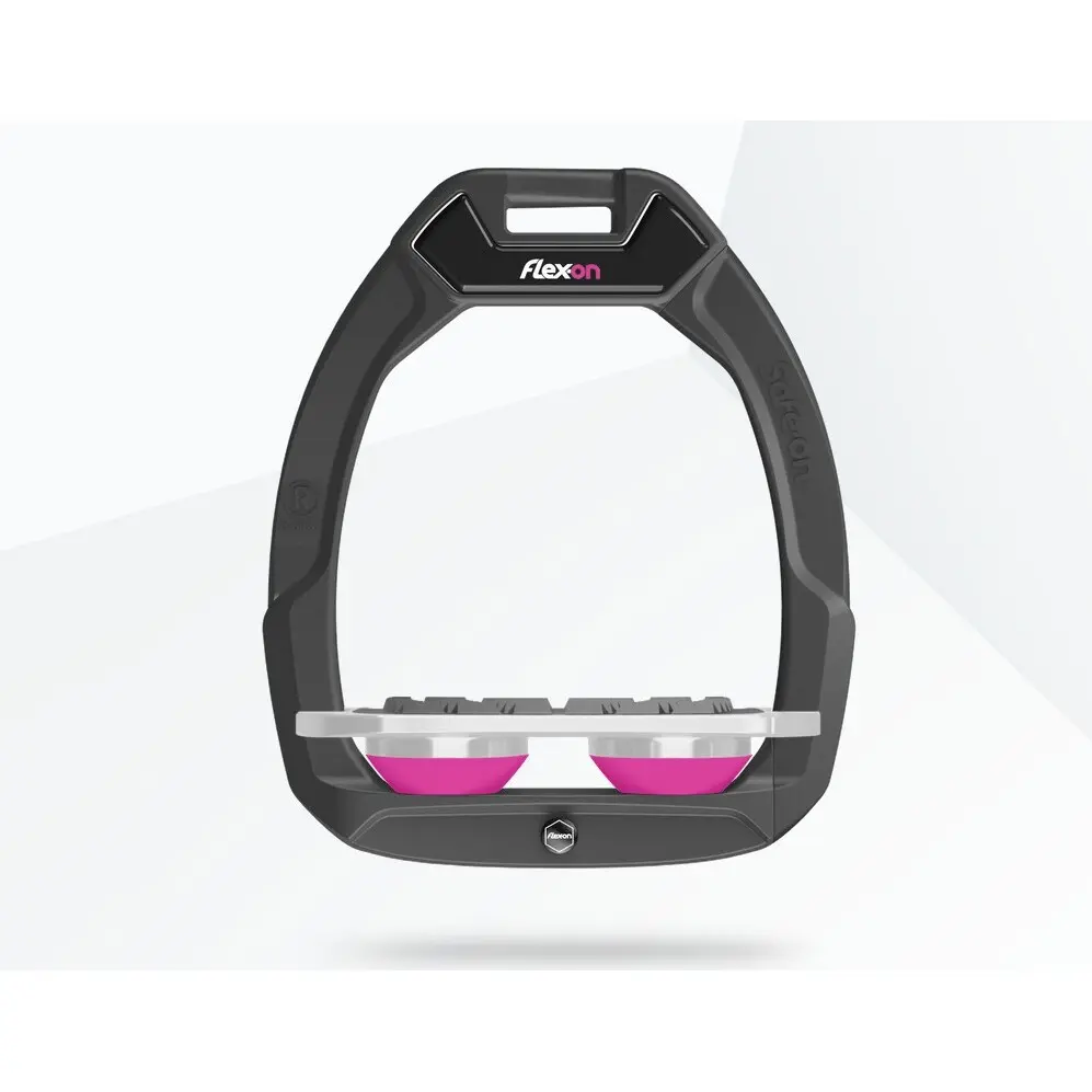 Sicherheitsreitsteigbügel Plat Grip Anthrazit/Grau/Rosa Flex-On Safe-On