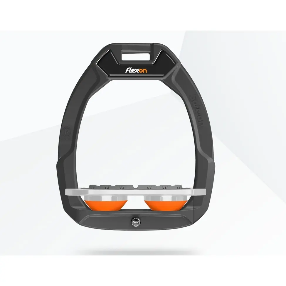 Sicherheitsreitsteigbügel Flat Grip Anthrazit/Grau/Orange Flex-On Safe-On