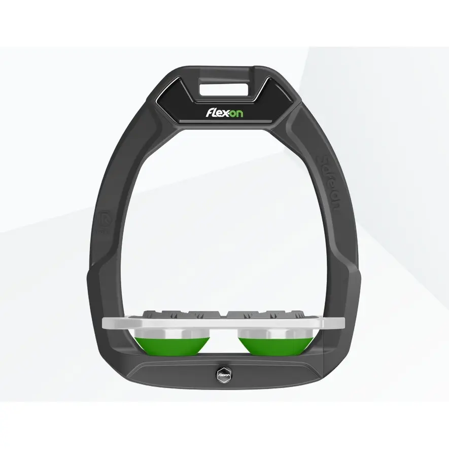 Sicherheitsreitsteigbügel Flat Grip Anthrazit/Grau/Grün Flex-On Safe-On