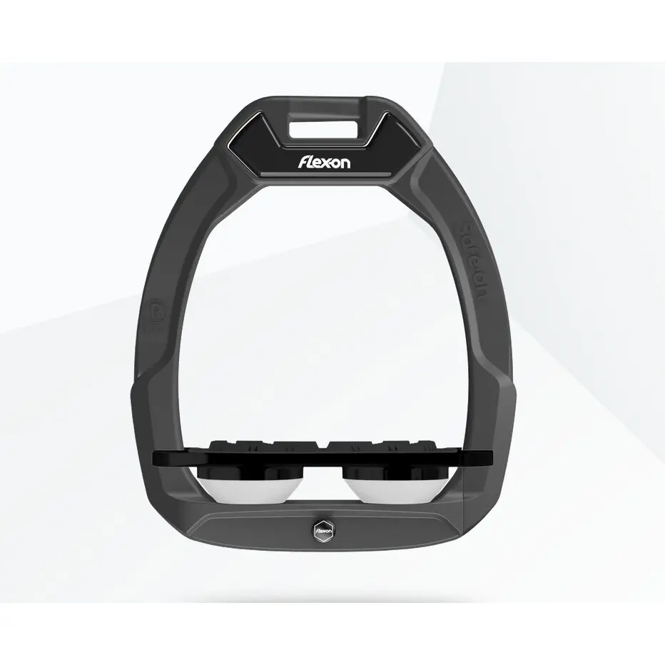 Sicherheitssteigbügel Flat Grip Anthrazit/Schwarz/Weiß Flex-On Safe-On