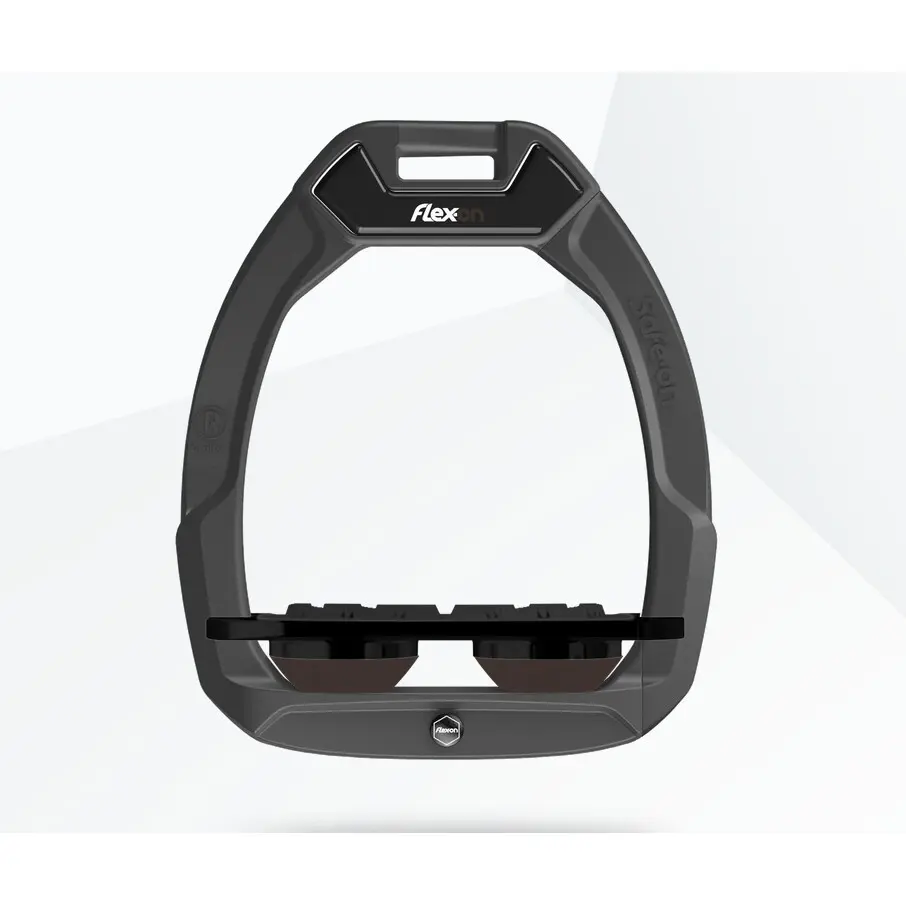 Sicherheitssteigbügel Plat Grip Anthrazit/Schwarz/Braun Flex-On Safe-On