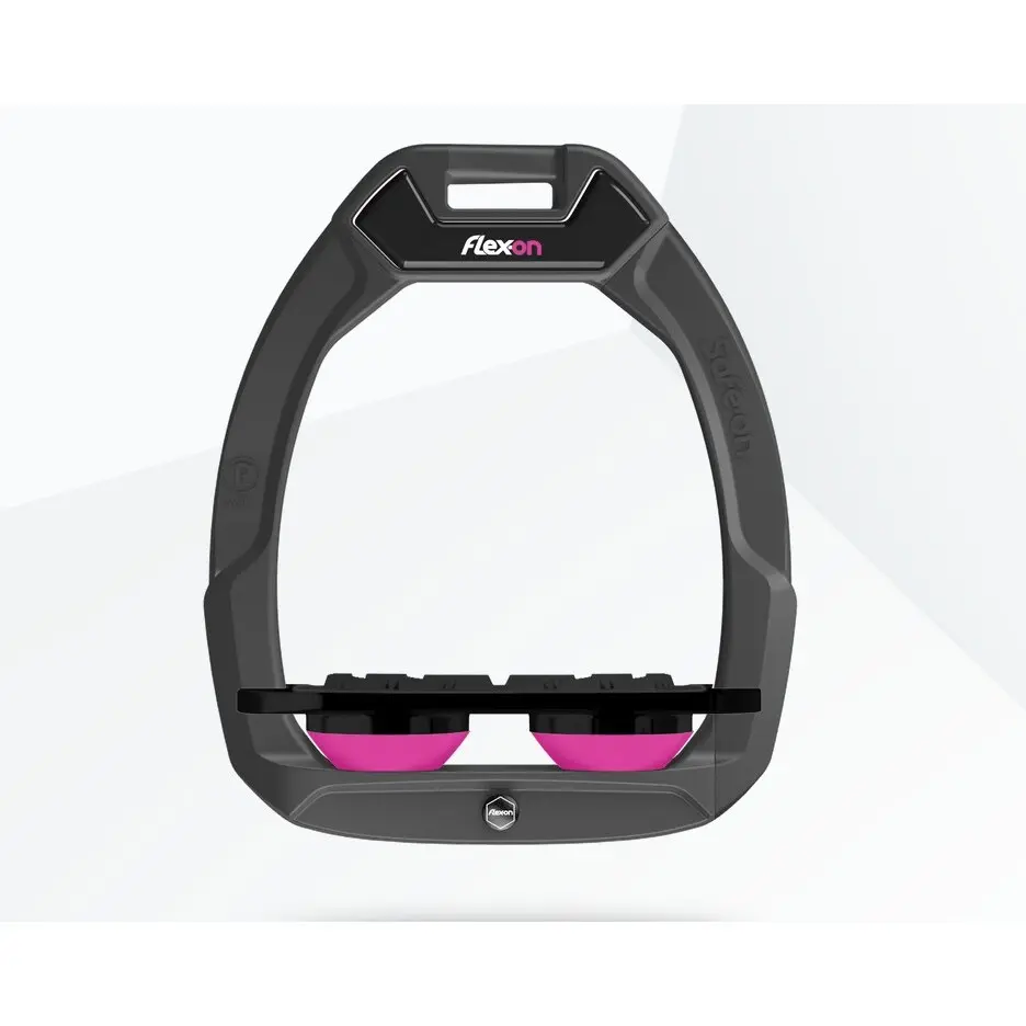 Meilleurs prix pour Étriers de sécurité d’équitation Plat Grip Anthracite/Noir/Rose Flex-On Safe-On