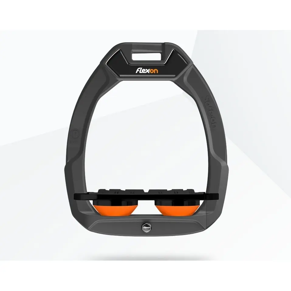 Meilleurs prix pour Étriers de sécurité d’équitation Plat Grip Anthracite/Noir/Orange Flex-On Safe-On