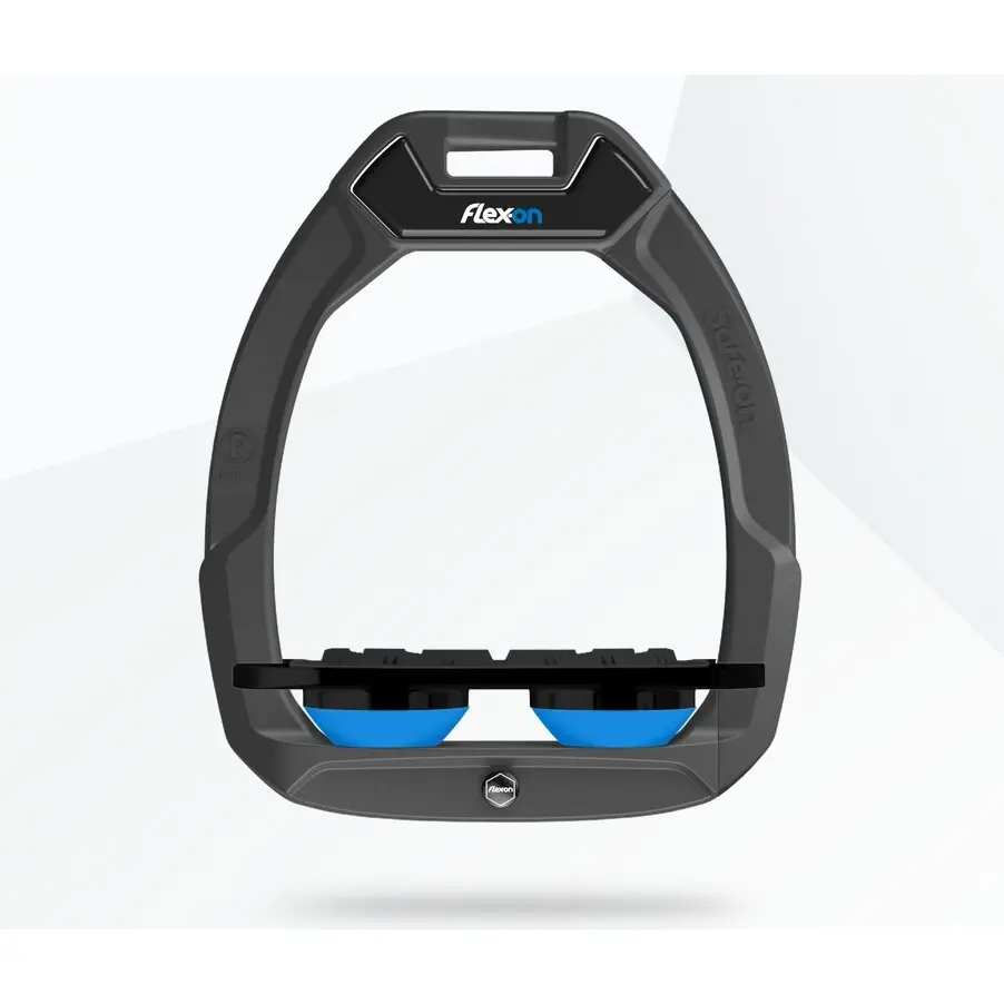 Sicherheits-Sättel mit flachem Grip Anthrazit/Schwarz/Blau Flex-On Safe-On