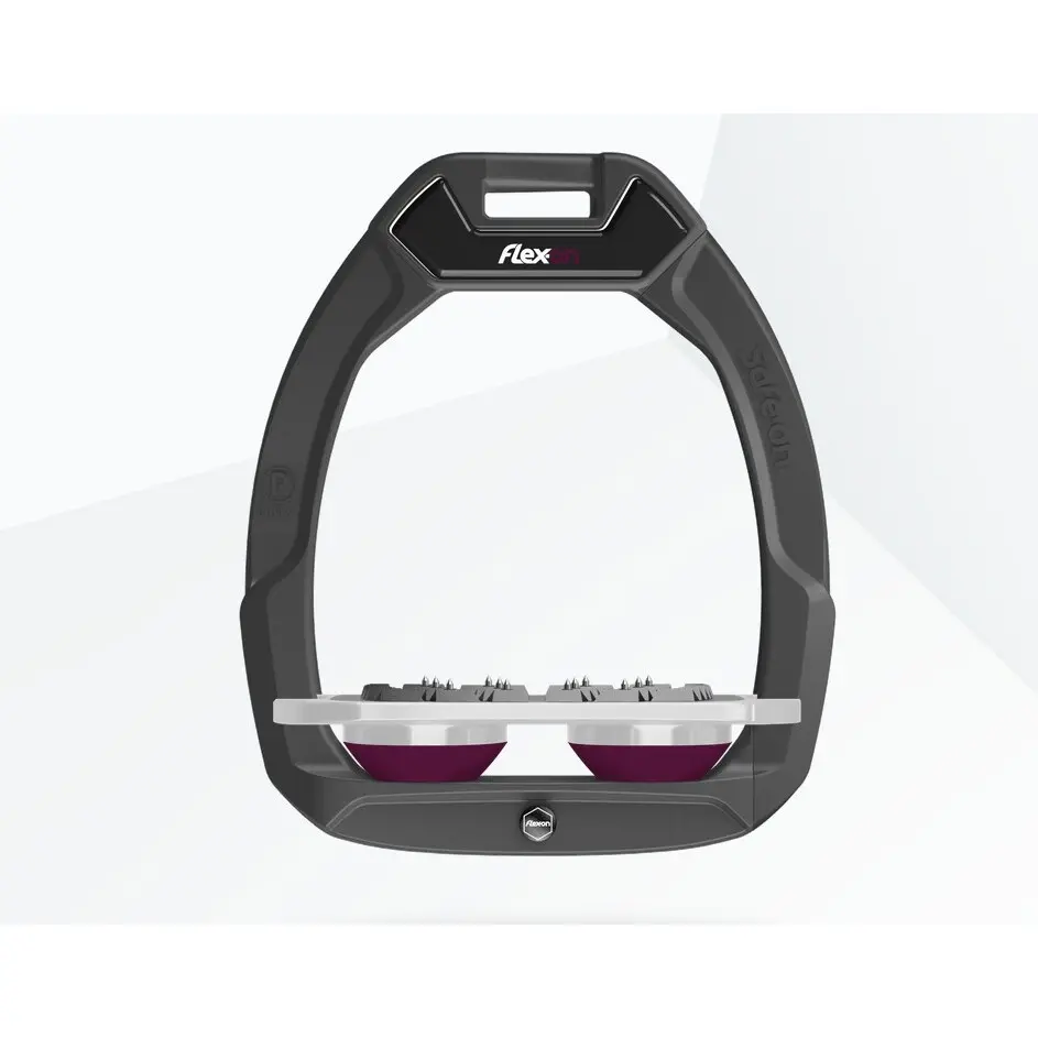 Sicherheitssteigbügel Flach Ultra Grip Anthrazit/Grau/Pflaume Flex-On Safe-On