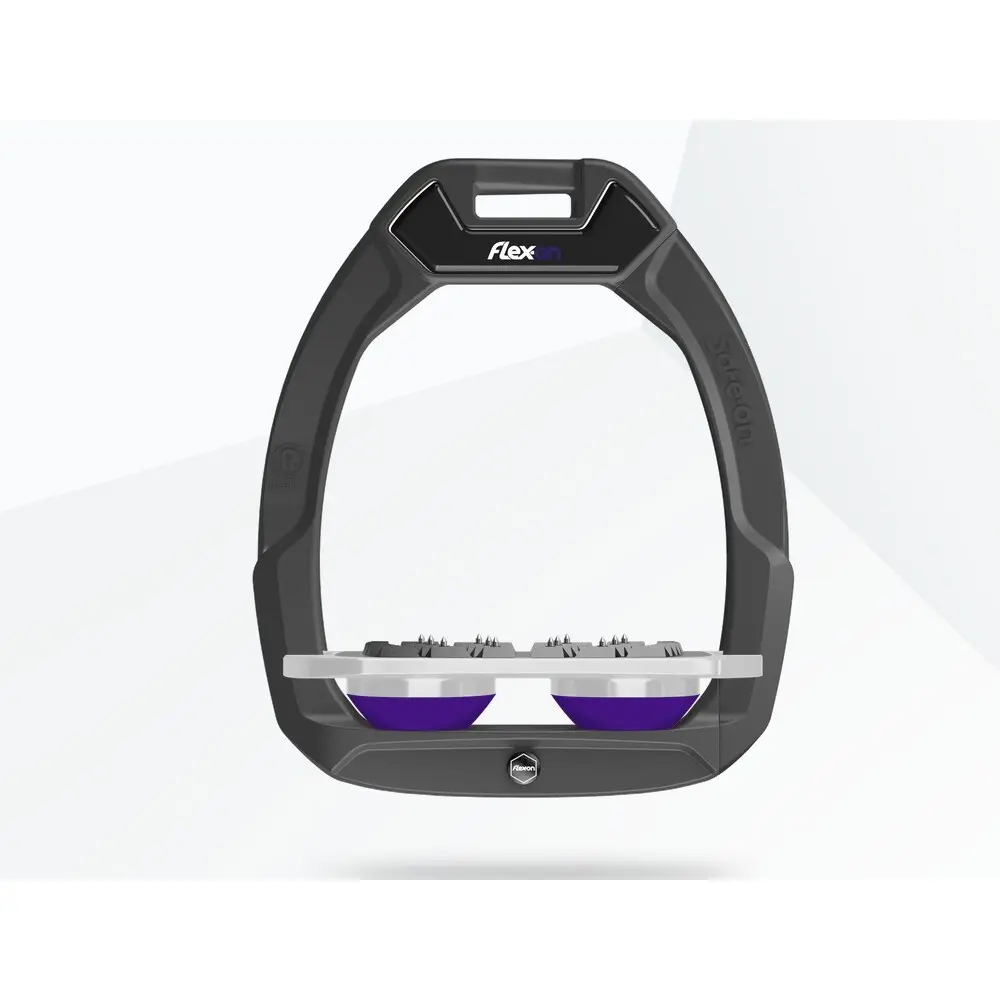 Sicherheitsreitersteigbügel Plat Ultra Grip Anthrazit/Grau/Violett Flex-On Safe-On
