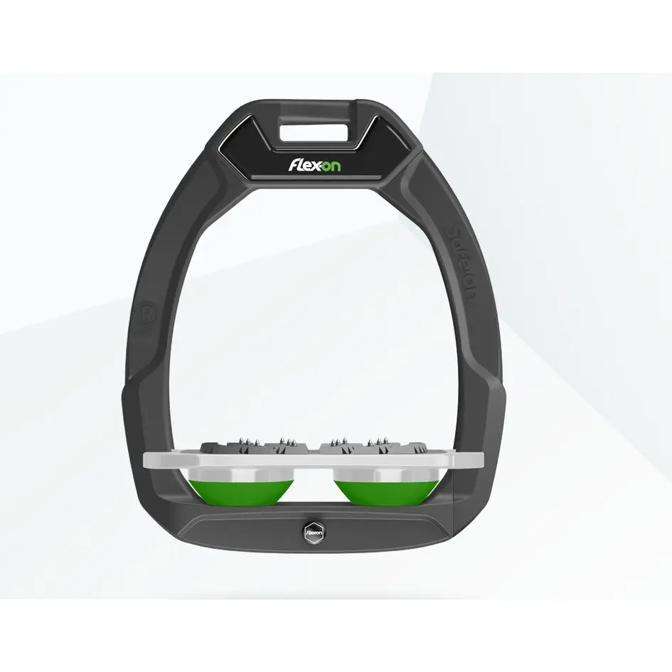 Sicherheitssteigbügel Flat Ultra Grip Anthrazit/Grau/Grün Flex-On Safe-On