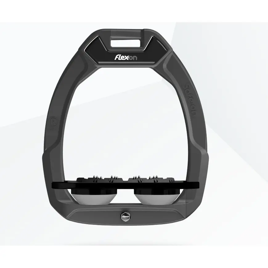 Sicherheitsreitsteigbügel Plat Ultra Grip Anthrazit/Schwarz/Grau Flex-On Safe-On