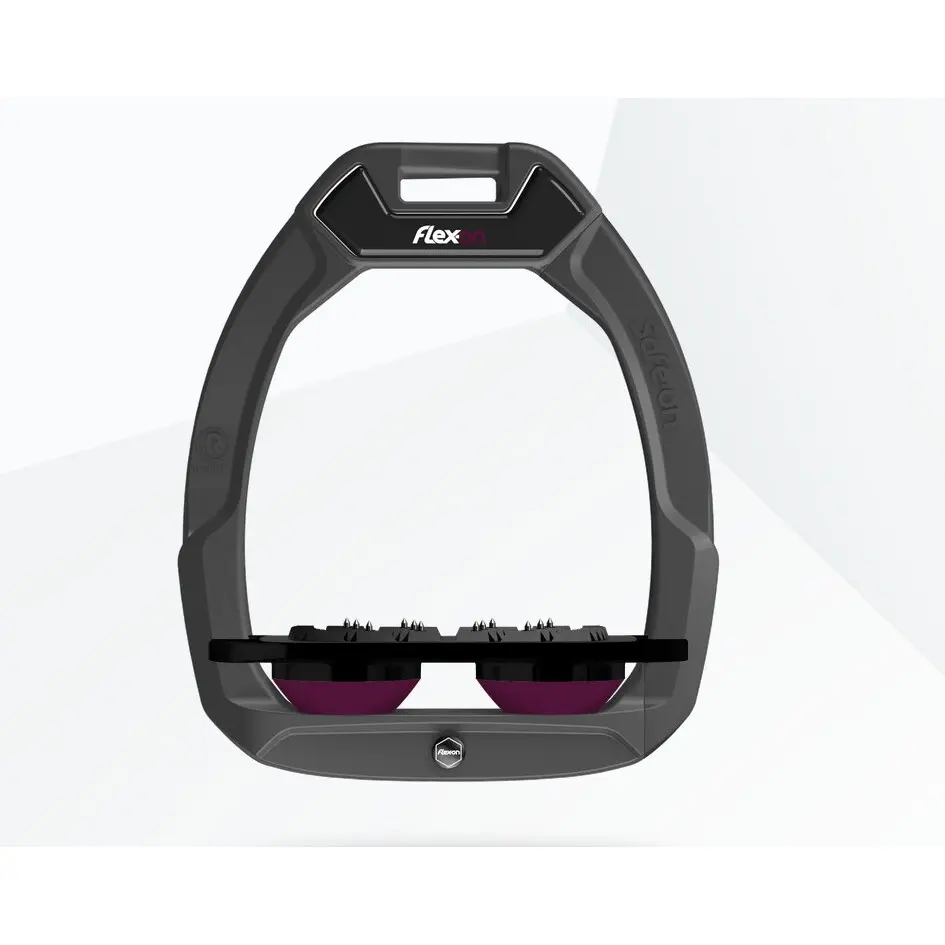 Sicherheitssteigbügel Ultra Grip Flach Anthrazit/Schwarz/Purpur Flex-On Safe-On