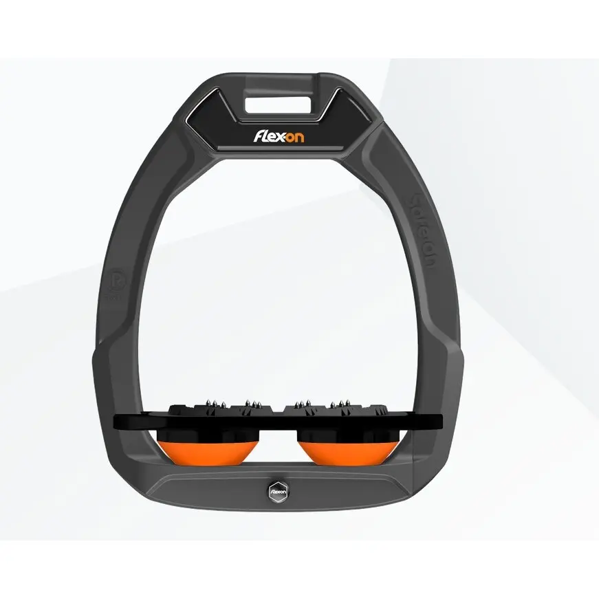 Sicherheitssteigbügel Flat Ultra Grip Anthrazit/Schwarz/Orange Flex-On Safe-On