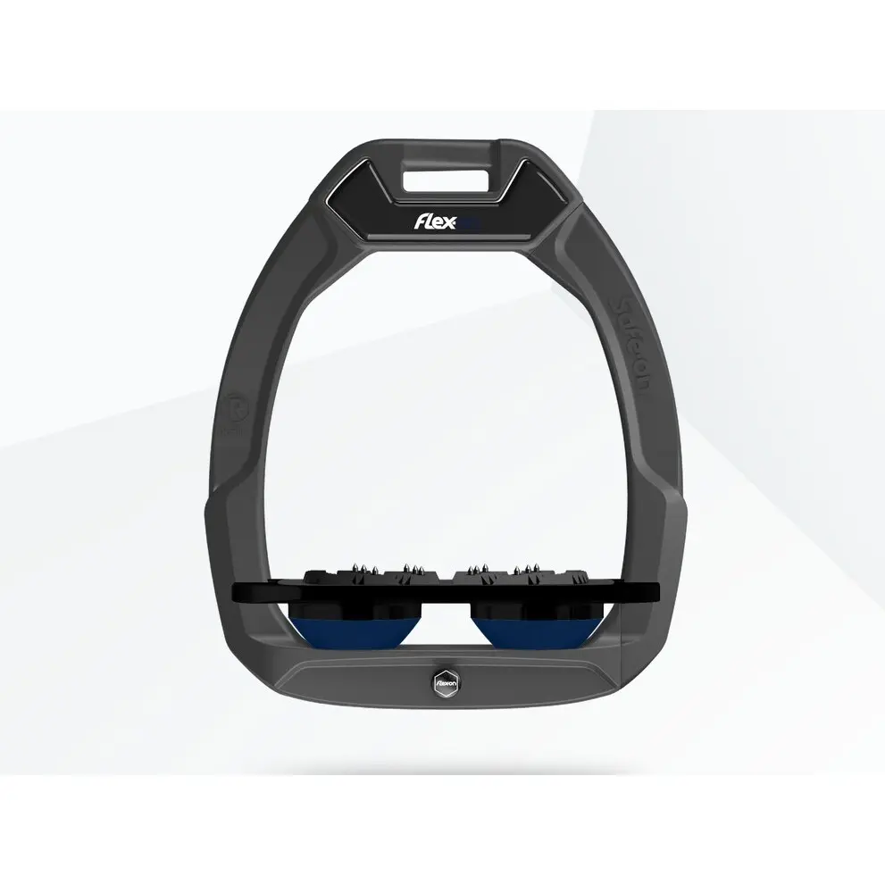 Sicherheitsreitsteigbügel Flat Ultra Grip Anthrazit/Schwarz/Marine Flex-On Safe-On