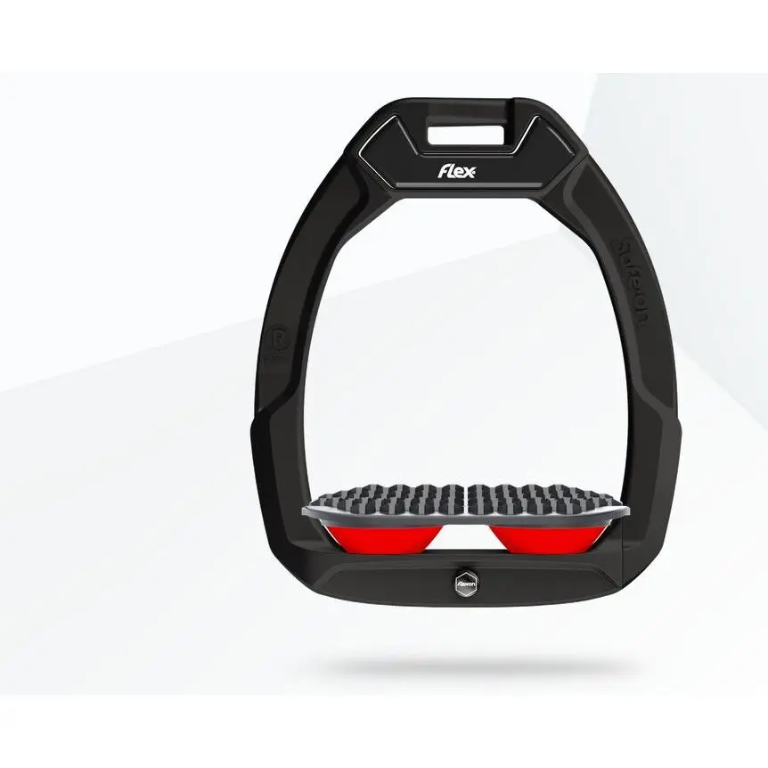 Sicherheitssteigbügel Reitsport Endurance Schwarz/Grau/Rot Flex-On Safe-On