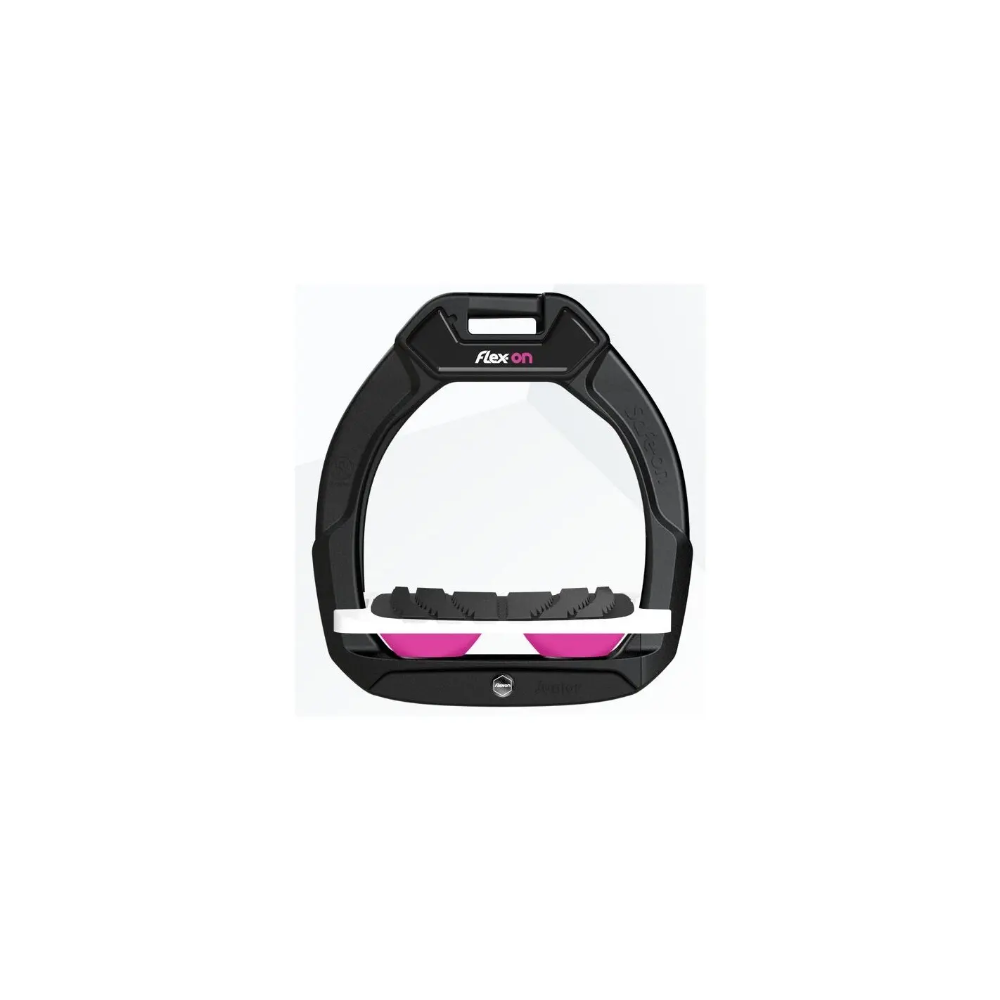 Sicherheitssteigbügel Reiten Neigung Grip Schwarz/Weiß/Rosa Flex-On Safe-On
