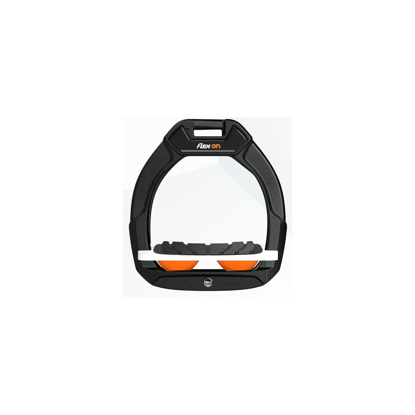 Sicherheitssteigbügel Reiten Schräg Grip Schwarz/Weiß/Orange Flex-On Safe-On