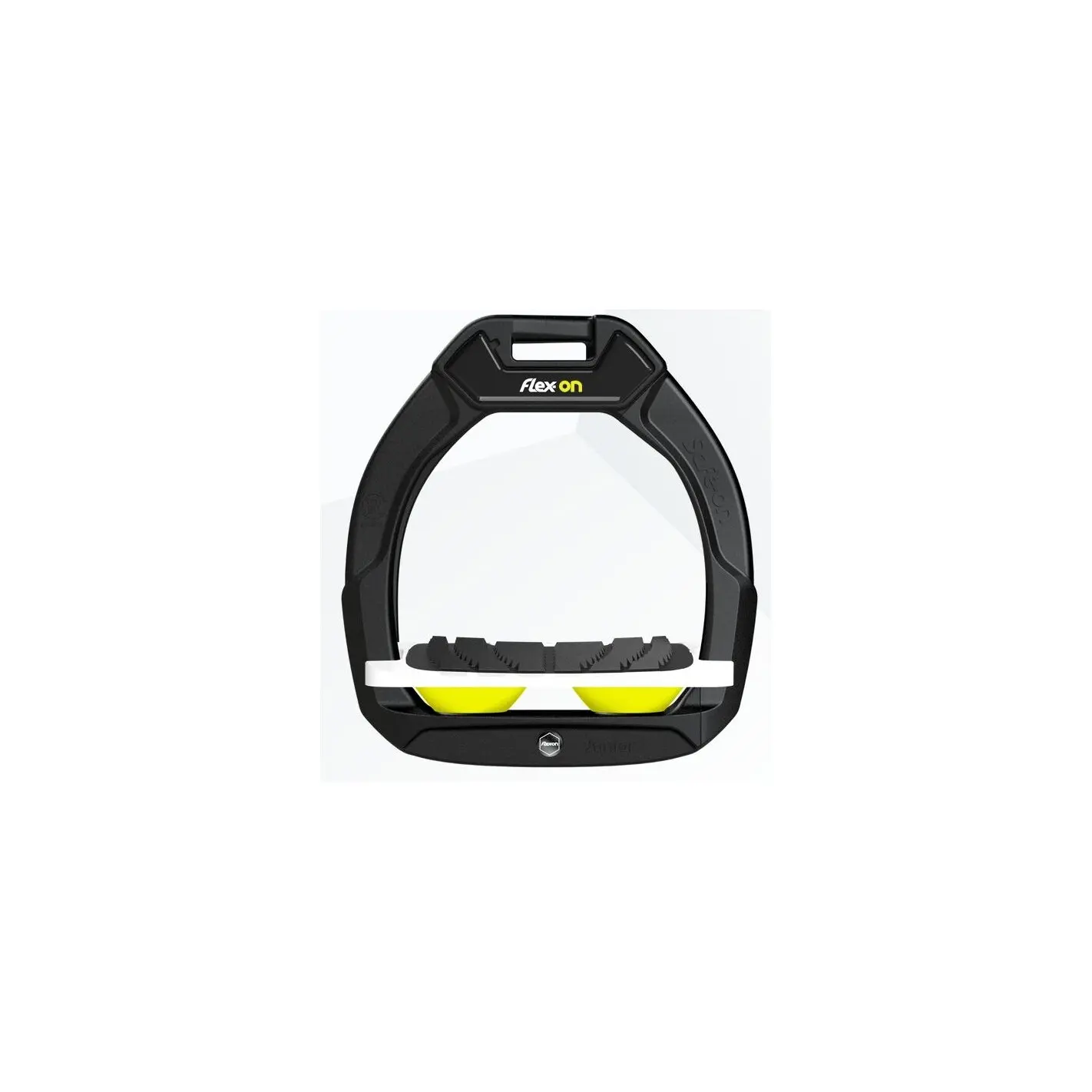 Étriers de sécurité d’équitation Incliné Grip Noir/Blanc/Jaune Flex-On Safe-On