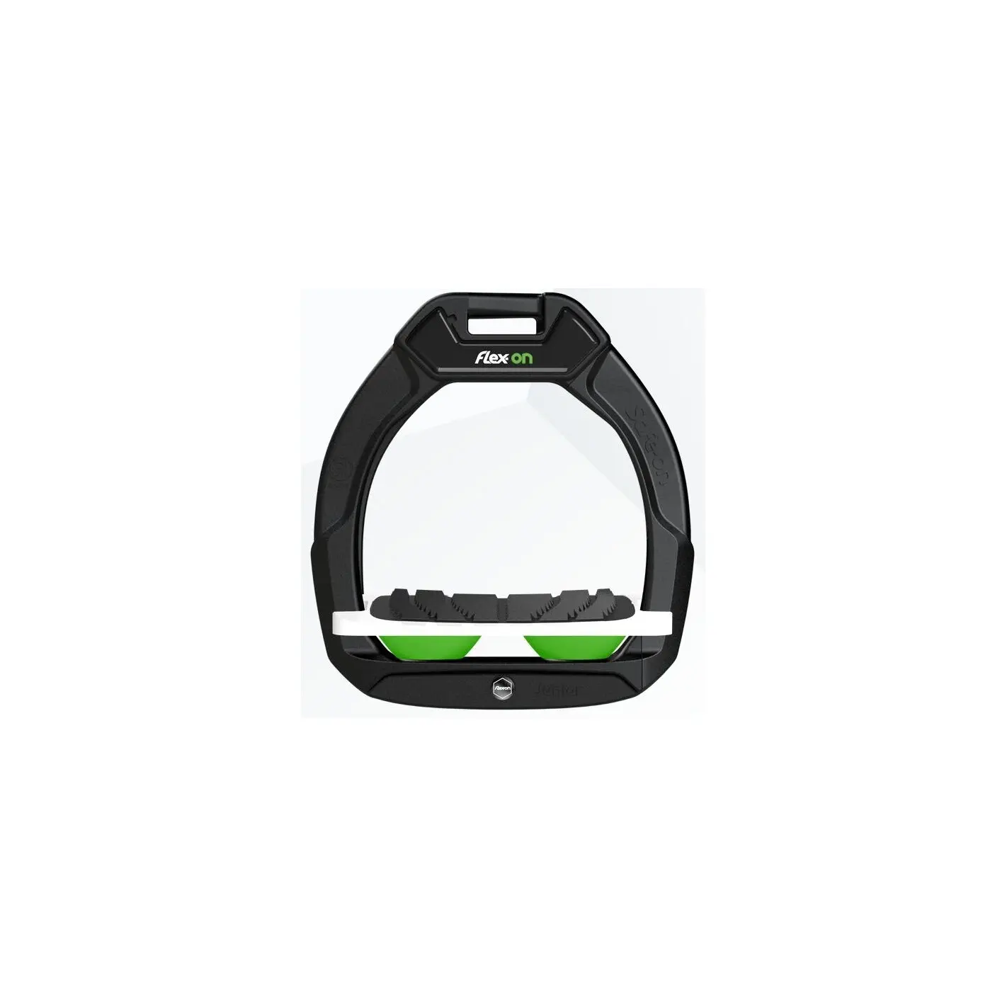 Sicherheitssteigbügel Reiten Schräg Grip Schwarz/Weiß/Grün Flex-On Safe-On
