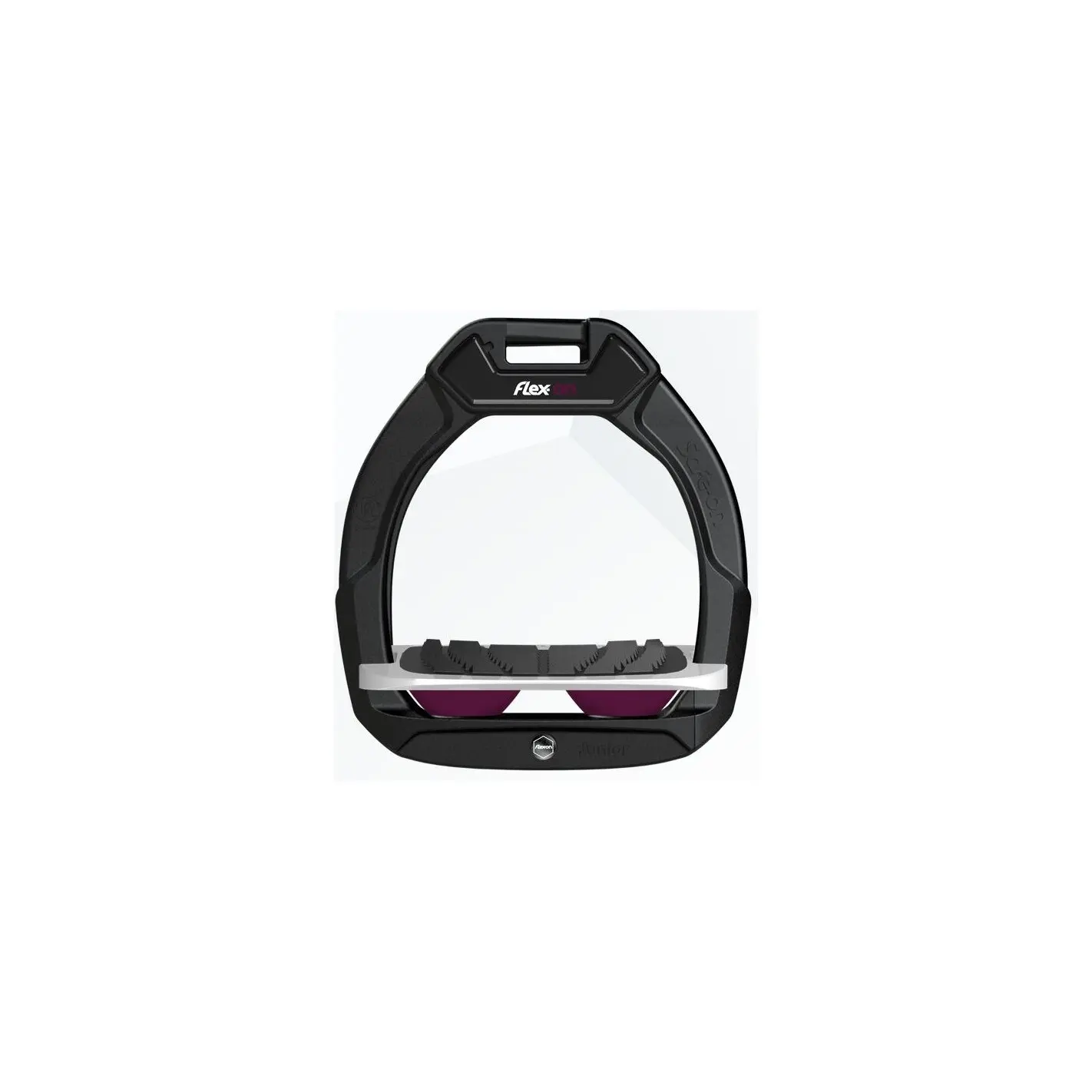 Sicherheitsreiten Steigbügel Neigung Grip Schwarz/Grau/Lila Flex-On Safe-On