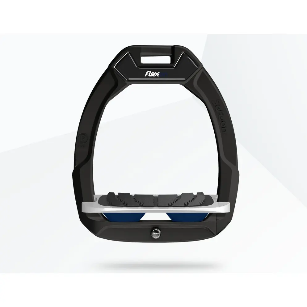Sicherheitssteigbügel Reiten Geneigt Grip Schwarz/Grau/Marine Flex-On Safe-On