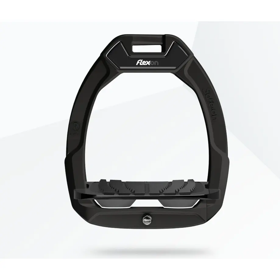 Sicherheitssteigbügel Reiten Schräg Grip Schwarz/Schwarz/Anthrazit Flex-On Safe-On