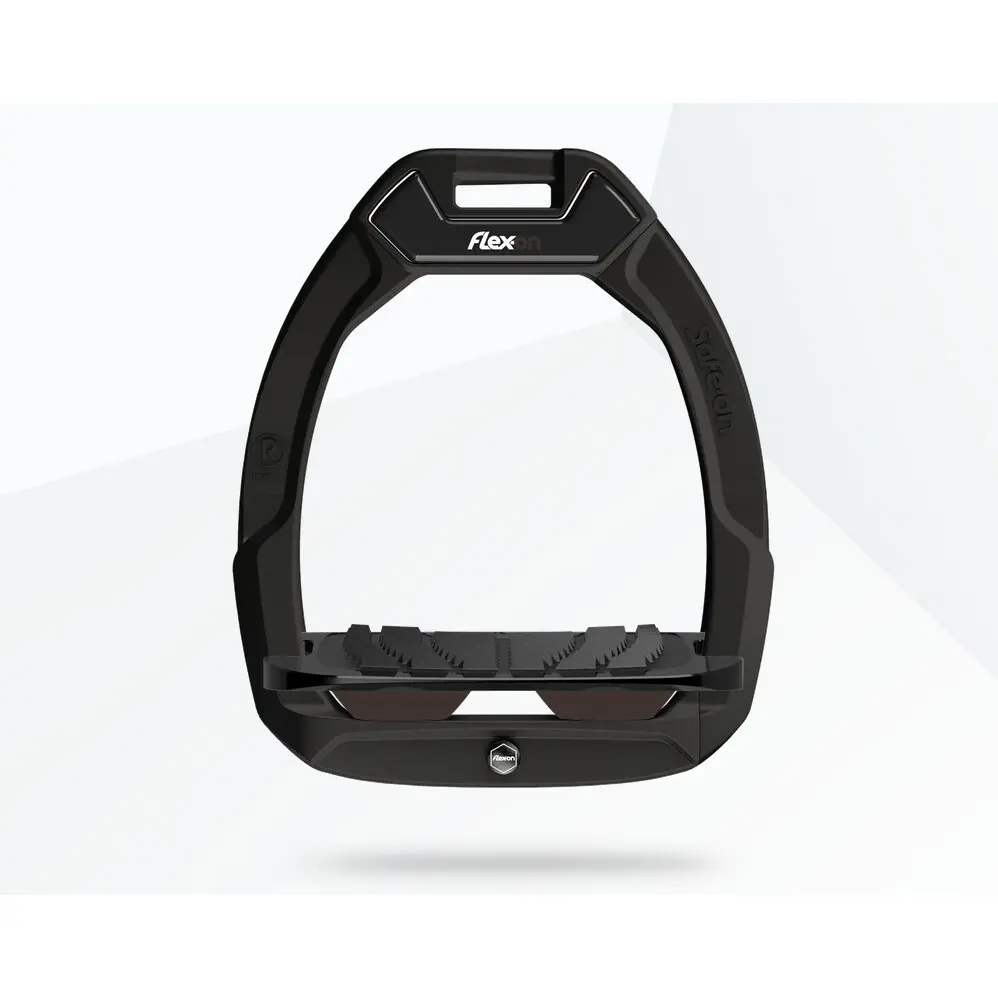 Étriers de sécurité d’équitation Incliné Grip Noir/Noir/Marron Flex-On Safe-On