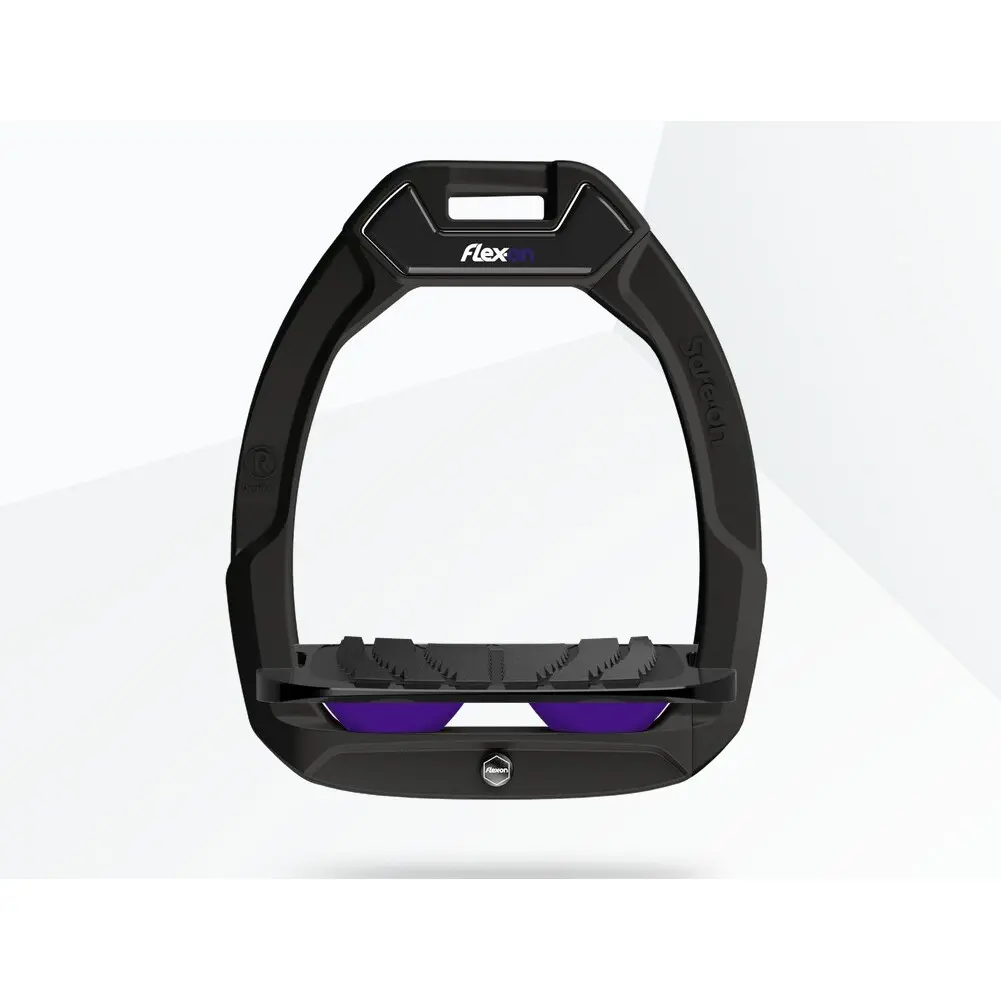Étriers de sécurité d’équitation Incliné Grip Noir/Noir/Violet Flex-On Safe-On
