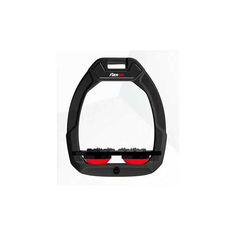Meilleurs prix pour Étriers de sécurité d’équitation Incliné Grip Noir/Noir/Rouge Flex On Safe-On