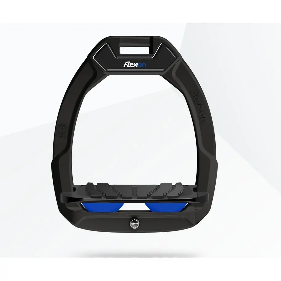 Meilleurs prix pour Étriers de sécurité d’équitation Incliné Grip Noir/Noir/Bleu Flex-On Safe-On