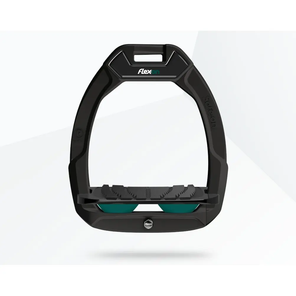 Étriers de sécurité d’équitation Incliné Grip Noir/Noir/Vert Flex-On Safe-On