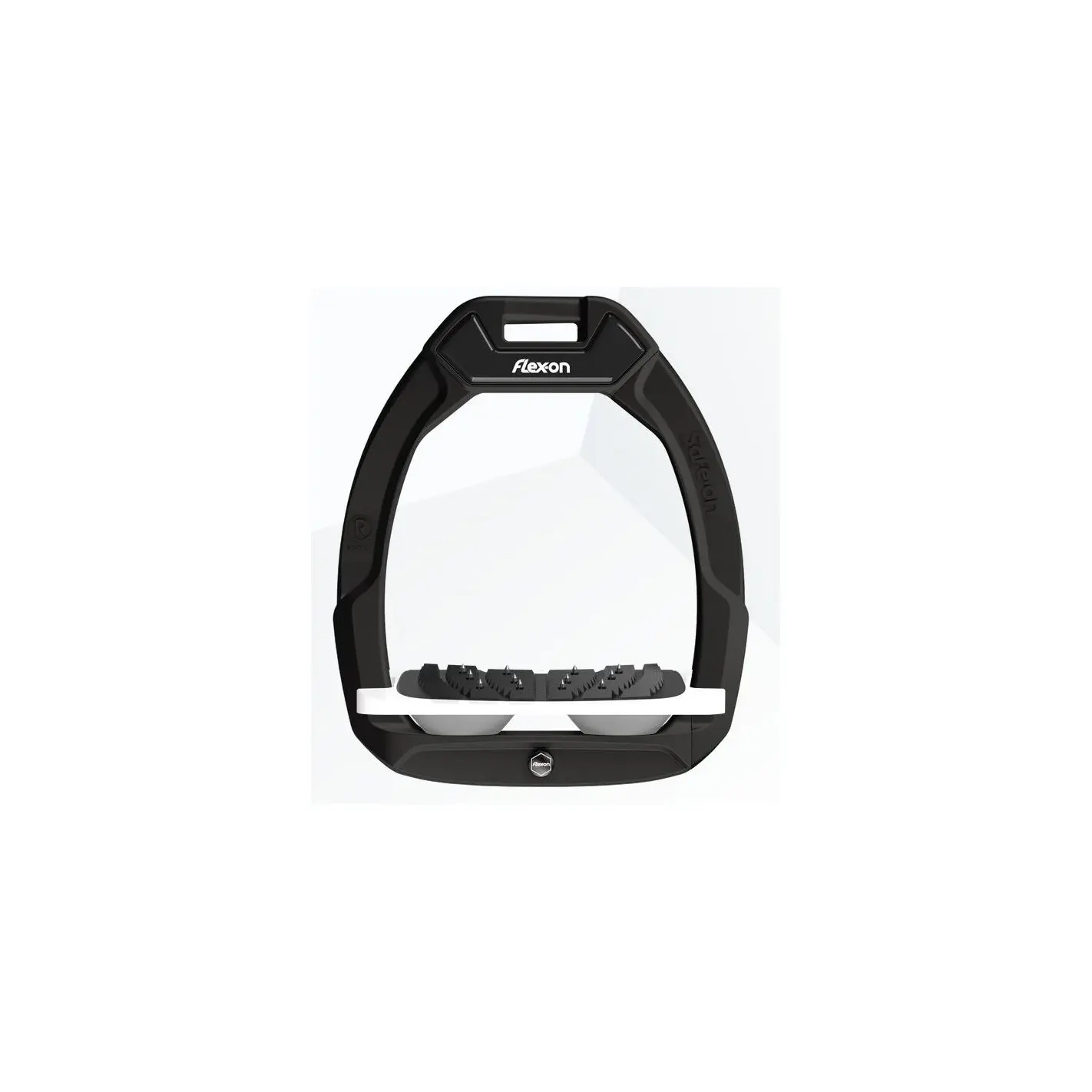 Sicherheitssteigbügel Reiten Neigung Ultra Grip Schwarz/Weiß/Grau Flex-On Safe-On