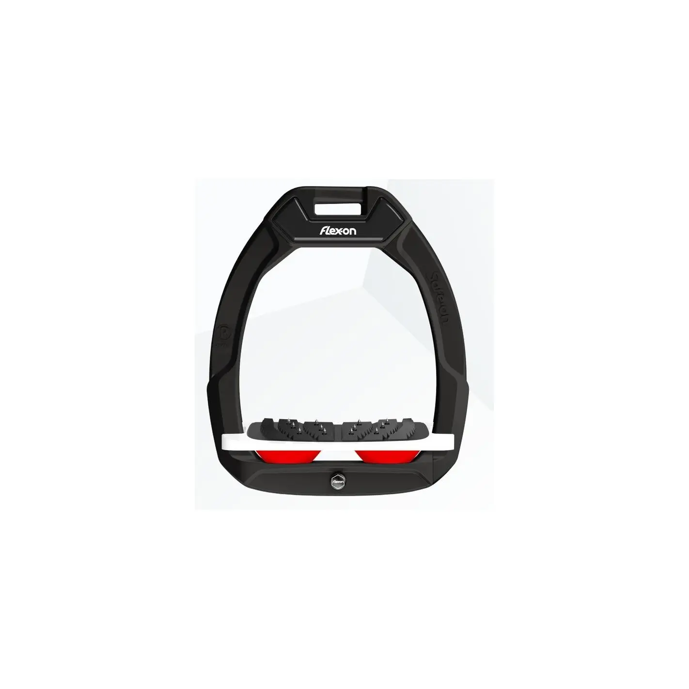 Sicherheitssteigbügel Reiterei Neigung Ultra Grip Schwarz/Weiß/Rot Flex-On Safe-On
