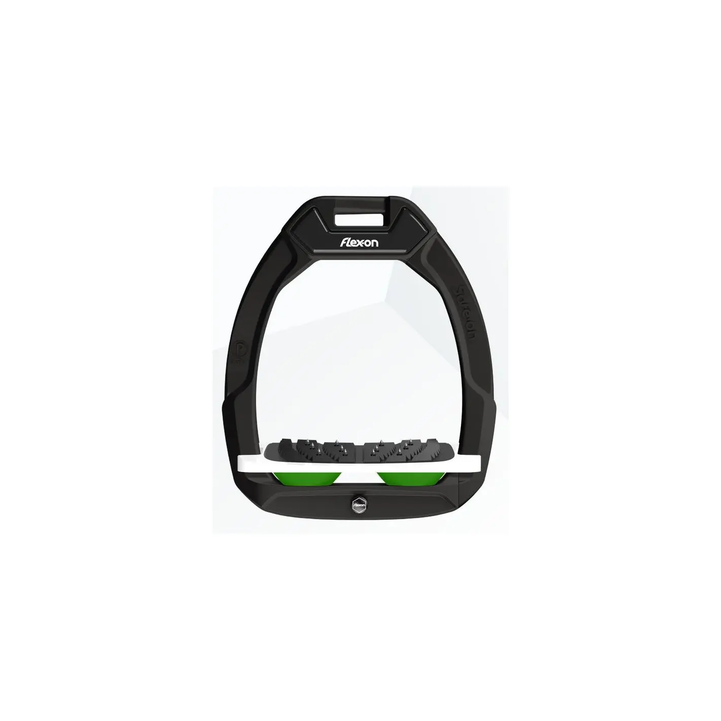 Sicherheitssteigbügel Reiten Neigungs Ultra Grip Schwarz/Weiß/Grün Flex-On Safe-On